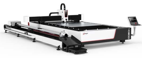 The BS-G series tube plate fiber laser cutting machine demonstrates advanced technological cutting solutions. The machine has a sturdy, compact appearance and is designed for efficient and precise cutting.